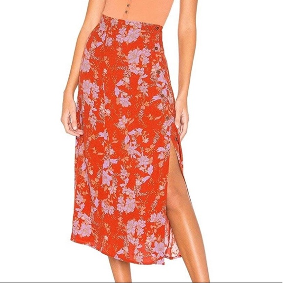 Free People Dresses & Skirts - Free People Women’s Retro Love Floral Midi Skirt